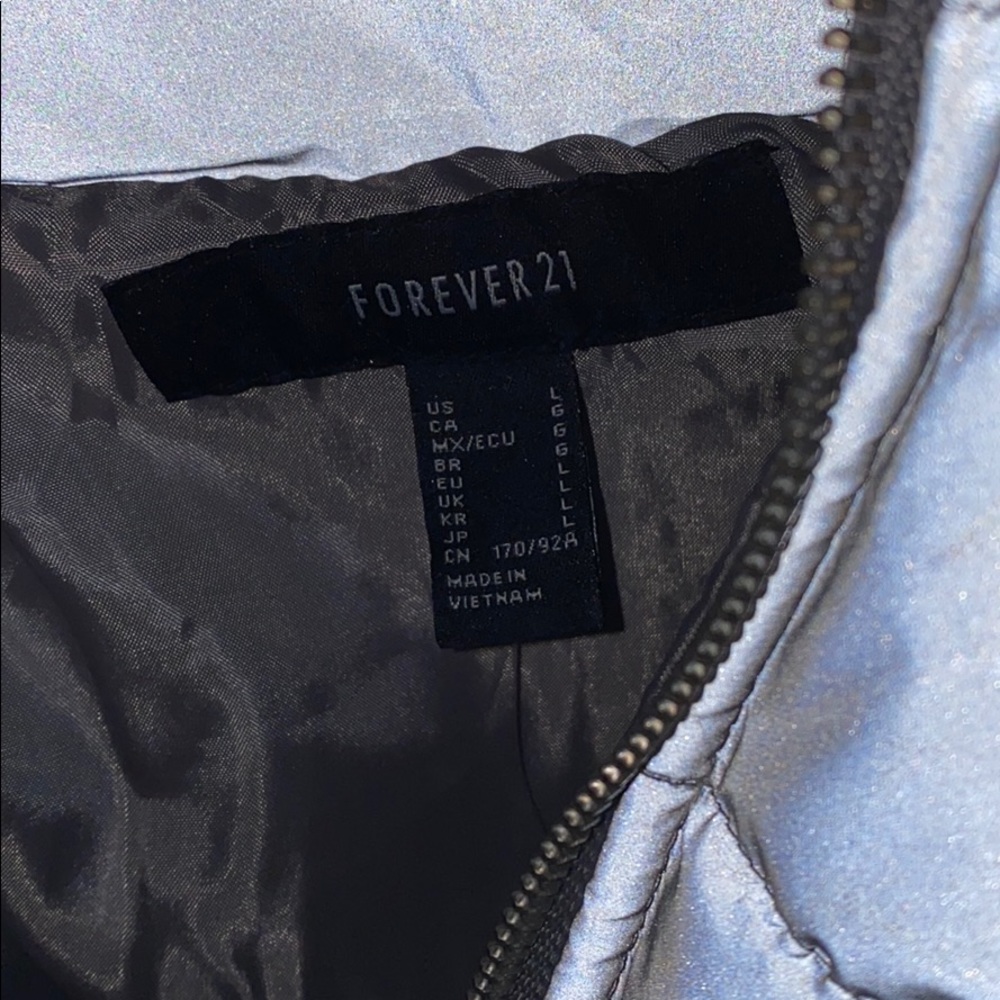 Women’s Forever 21 Hooded Reflective Puffer Coat. View 4